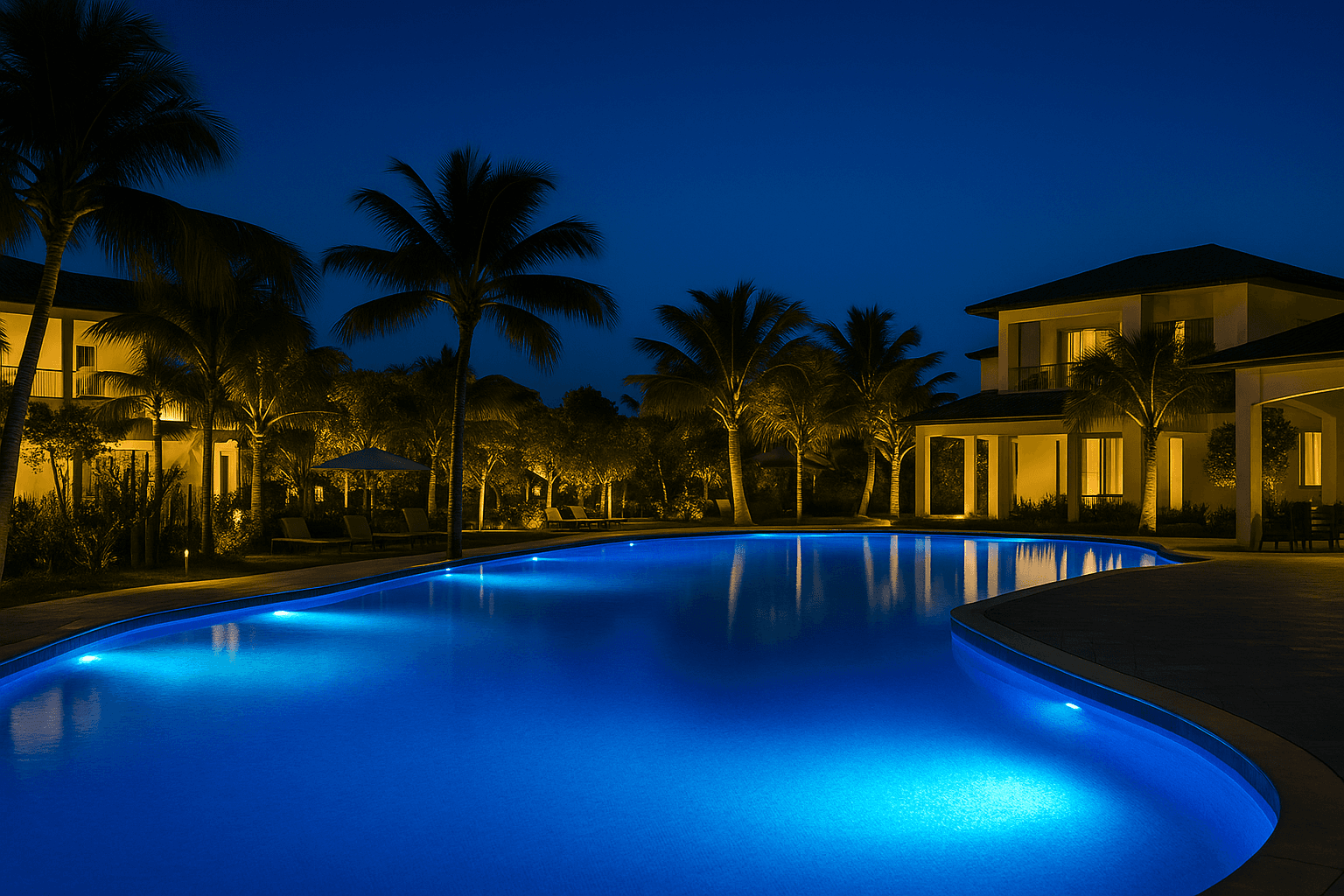 Tailored Pool Lighting Systems That Create Signature Resort Nightscapes