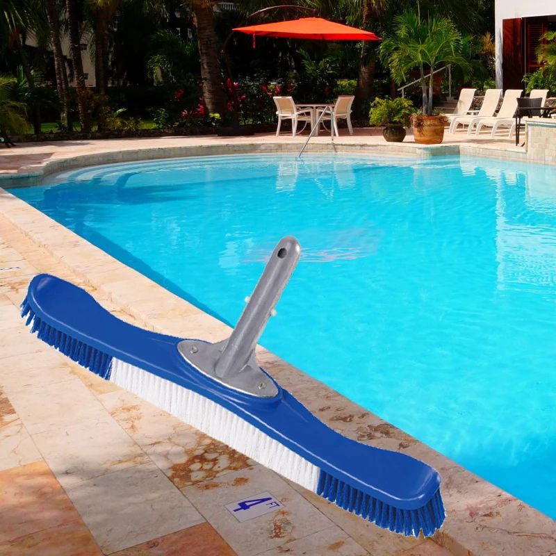 Customized 20-Inch Wall Brush with Aluminum Handle for Pool Cleaning Easily Sweeps Algae From Walls Floors & Steps