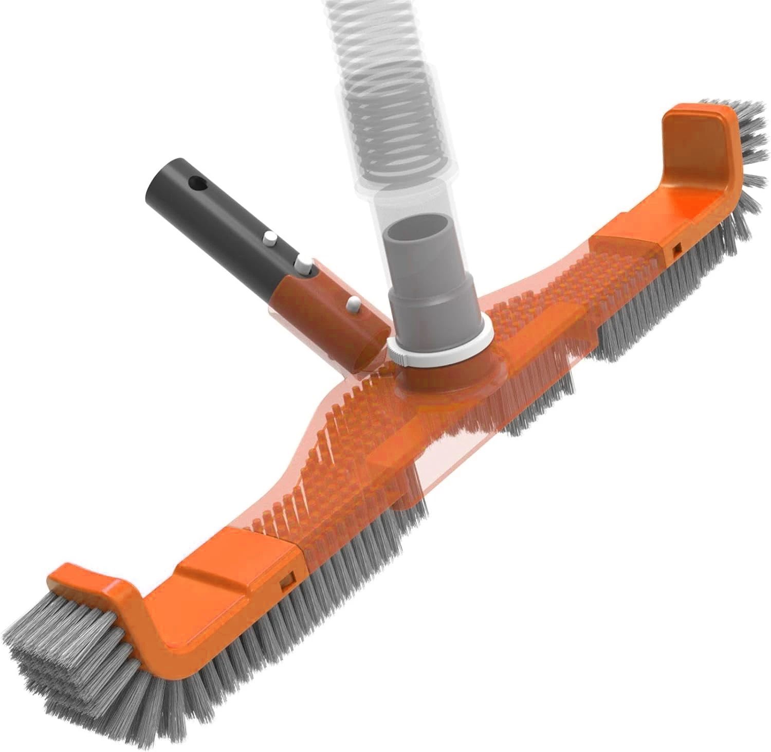 Customized 2 in 1 Pool Wall Cleaning Brush Suction Vacuum Brush Head With Sturdy Nylon Bristles for Swimming Pool Heavy Duty
