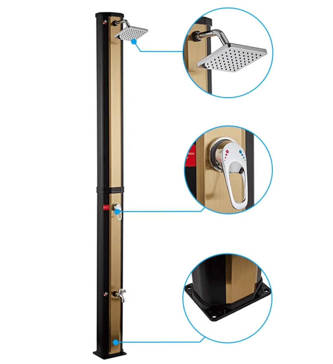 Custom Outdoor Solar Showers: Tailored Design for Modern Poolside Living